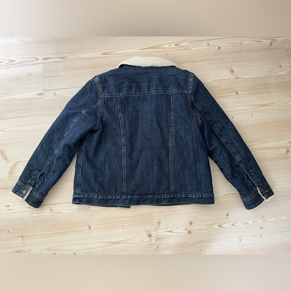 Women’s J. Crew Sherpa Jean Jacket Sz L - Picture 3 of 3